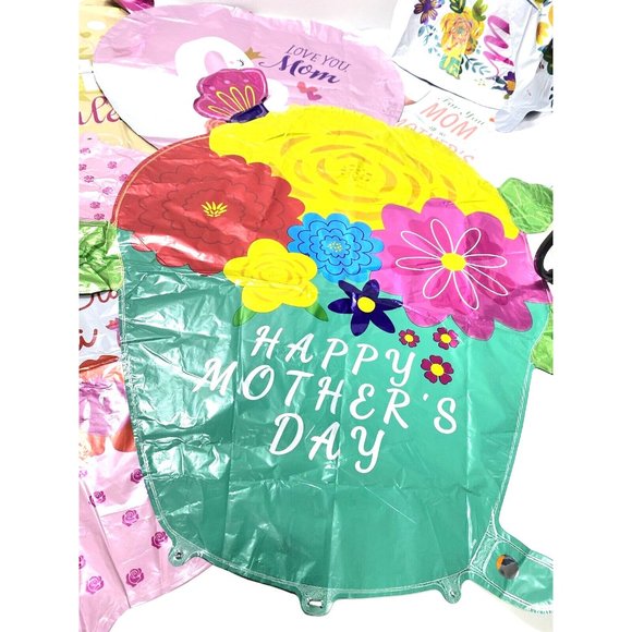 Happy Mothers Day Foil Balloons Cute Party Balloons, Pink Colourfu, 7pc Set New - Picture 3 of 12